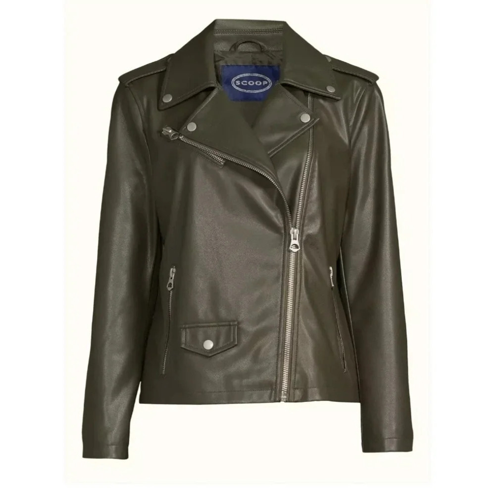 Scoop faux leather moto jacket